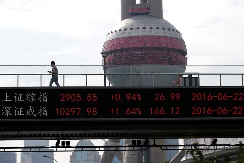 Индекс "голубых фишек" Китая на 5-летнем пике во главе с сырьевым и энергетическим секторами