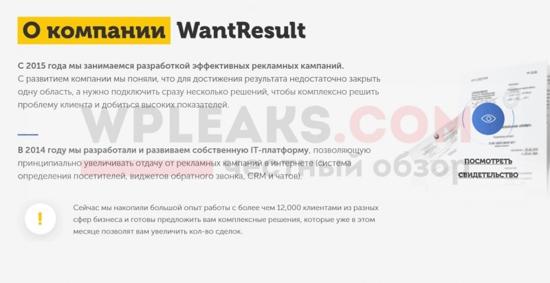 WantResult — сомнительная франшиза. Отзывы о wantresult.ru