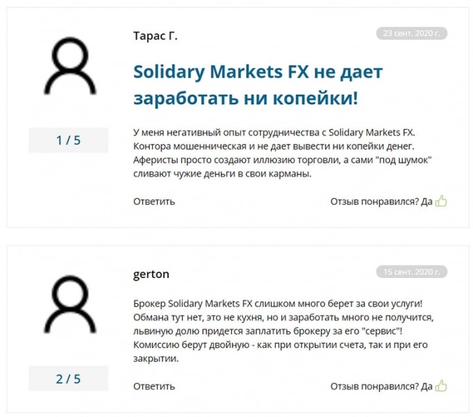Обзор Solidary Markets FX. Стоит ли довериться? Отзывы.