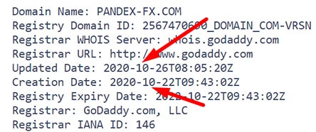 Сайт pandex-fx.com — совсем молодой и темный проект.