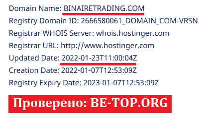 Binaire Trading МОШЕННИК отзывы и вывод денег