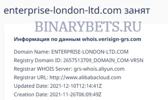 Enterprise London Limited – ЛОХОТРОН. Реальные отзывы. Проверка