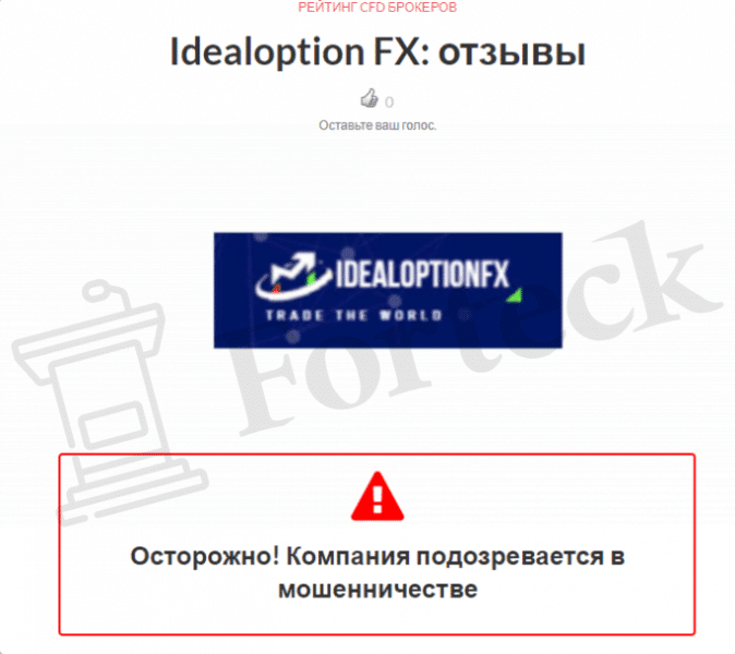 Idealoption FX – брокерский лохотрон с большими аппетитами