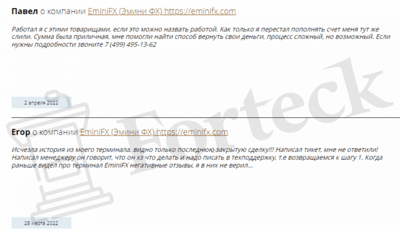 EminiFX – брокер с сайтом за 600 рублей