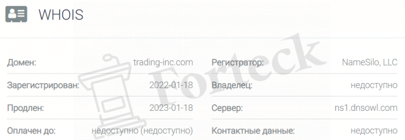 Trading Inc – типичные жулики в обличии брокера