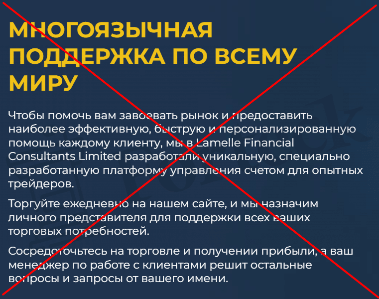 Lamelle Financial (lamellefinancialconsultants.com) лжеброкер! Отзыв Forteck