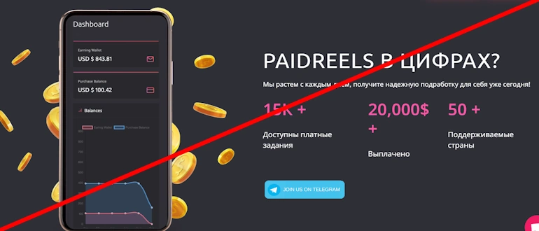 Paidreels отзывы и обзор проекта